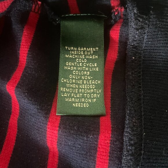 Ralph Lauren LRL Pullover Sweater Red Blue Stripe Shawl Collar - Medium - Picture 12 of 12